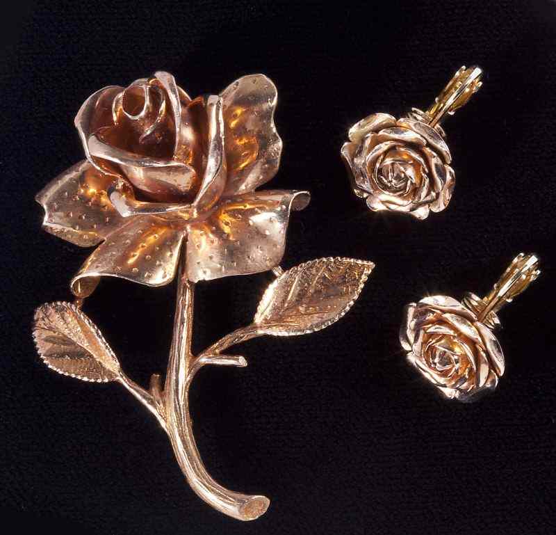 Appraisal: Group of Retro Rose Gold Jewelrythe first piece designed as