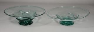 Appraisal: Clevenger Glass Footed Bowls Clayton NJ late s free blown