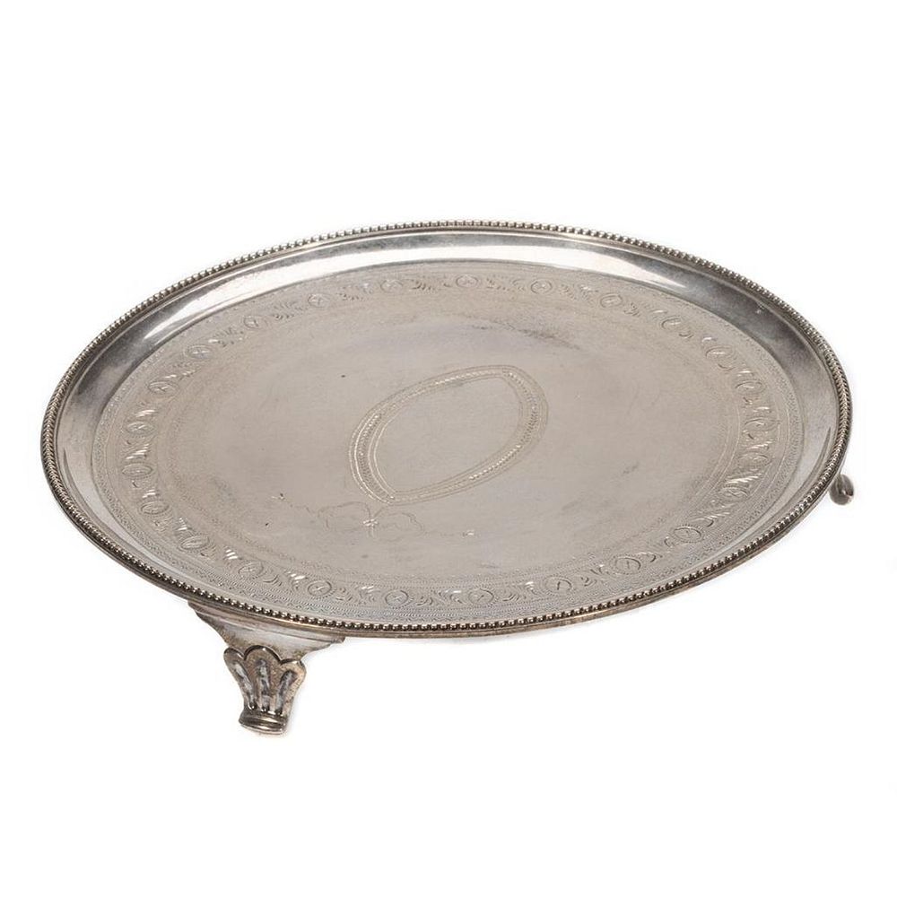 Appraisal: George III Sterling Salver Classical bright cut desigh with central