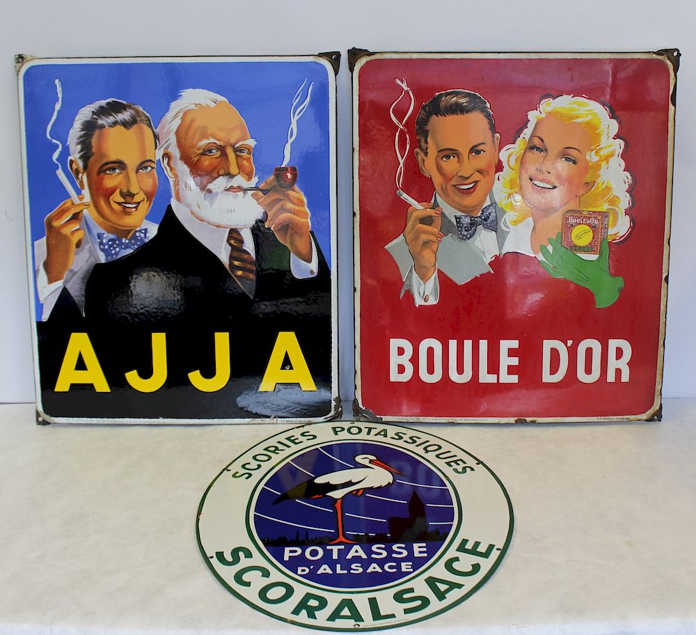 Appraisal: Grouping Of Assorted Enamel Advertising Signs To include - Dimensions