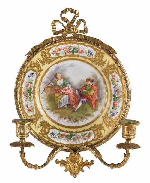 Appraisal: Sevres type porcelain plaque late th c mounted in a