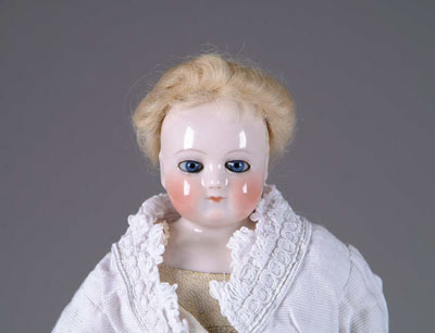 Appraisal: GLASS-EYED CHINA ROHMER This shoulder head china doll is on