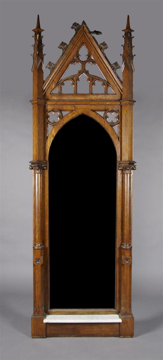 Appraisal: A Gothic Revival Pier Mirror Height approximately feet