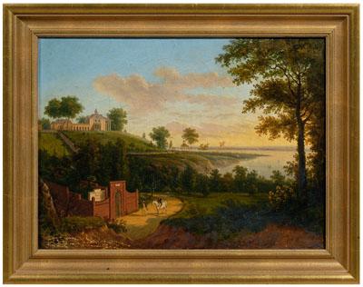 Appraisal: Painting attributed to V DeGrailly The Tomb of Washington after