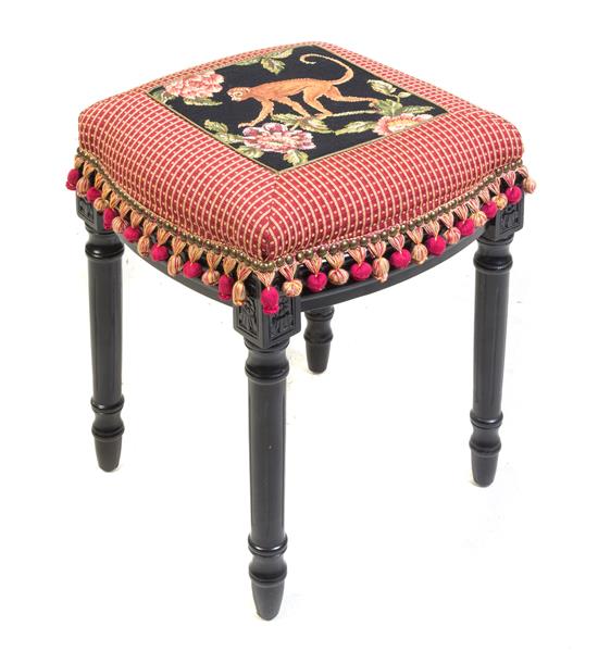 Appraisal: Sale Lot A Needlepoint Stool th century having a square