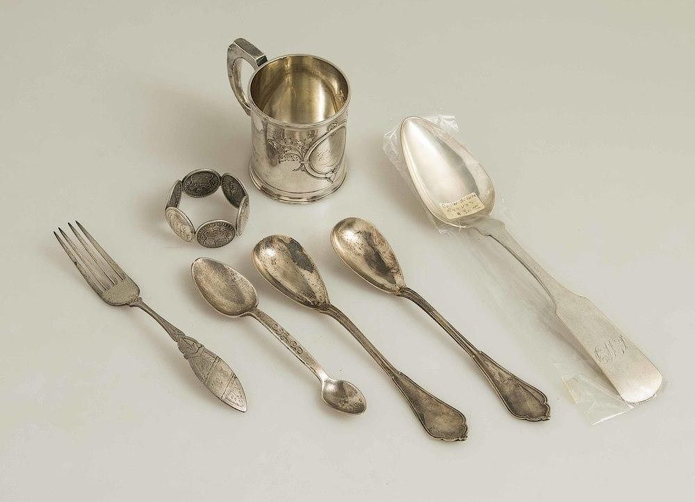 Appraisal: Assorted California Silver Items Assorted silver items comprising a youth