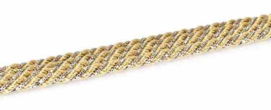 Appraisal: An Karat Gold Rope Chain in a braided design combining