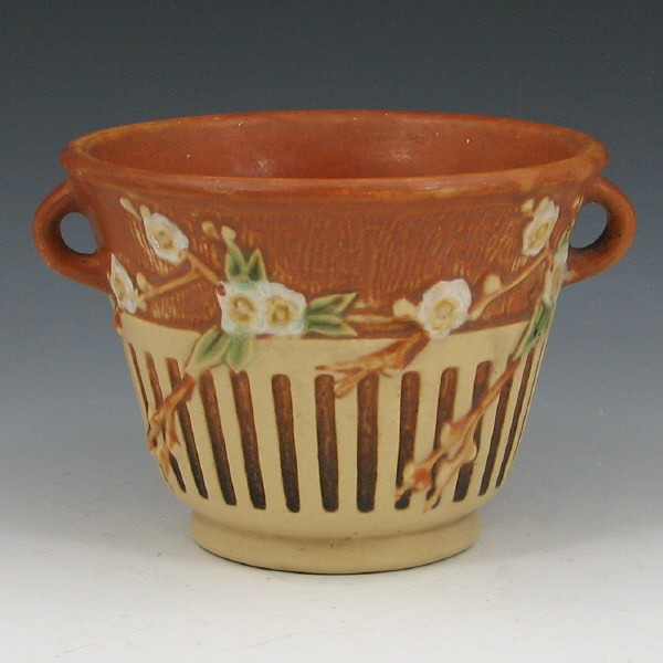 Appraisal: Roseville Cherry Blossom - Flower Pot - Mint Roseville Cherry