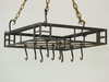 Appraisal: POT RACK - Custom made ceiling mounted wrought iron pot