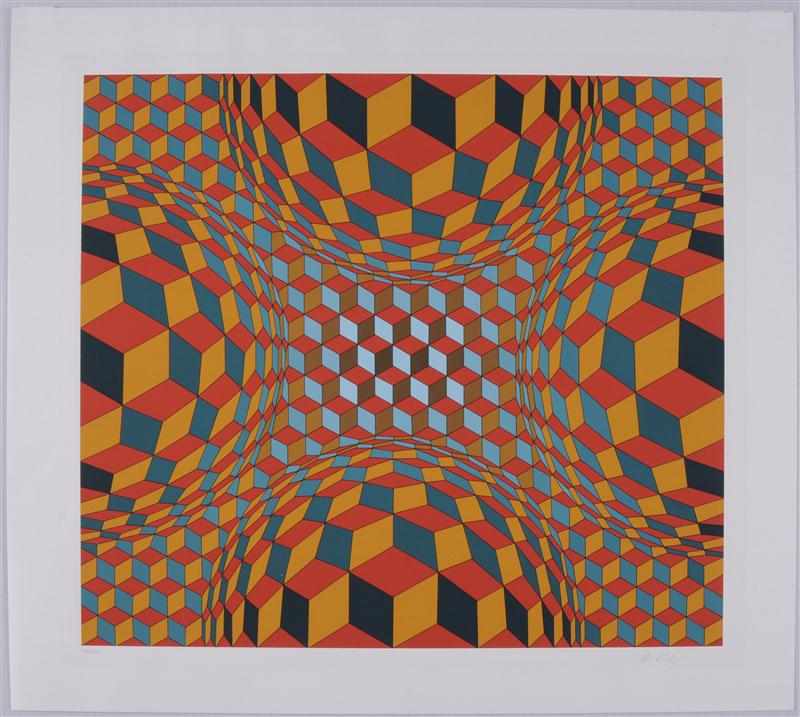 Appraisal: VICTOR VASARELY FRENCH - UNTITLED Screenprint in colors signed lower