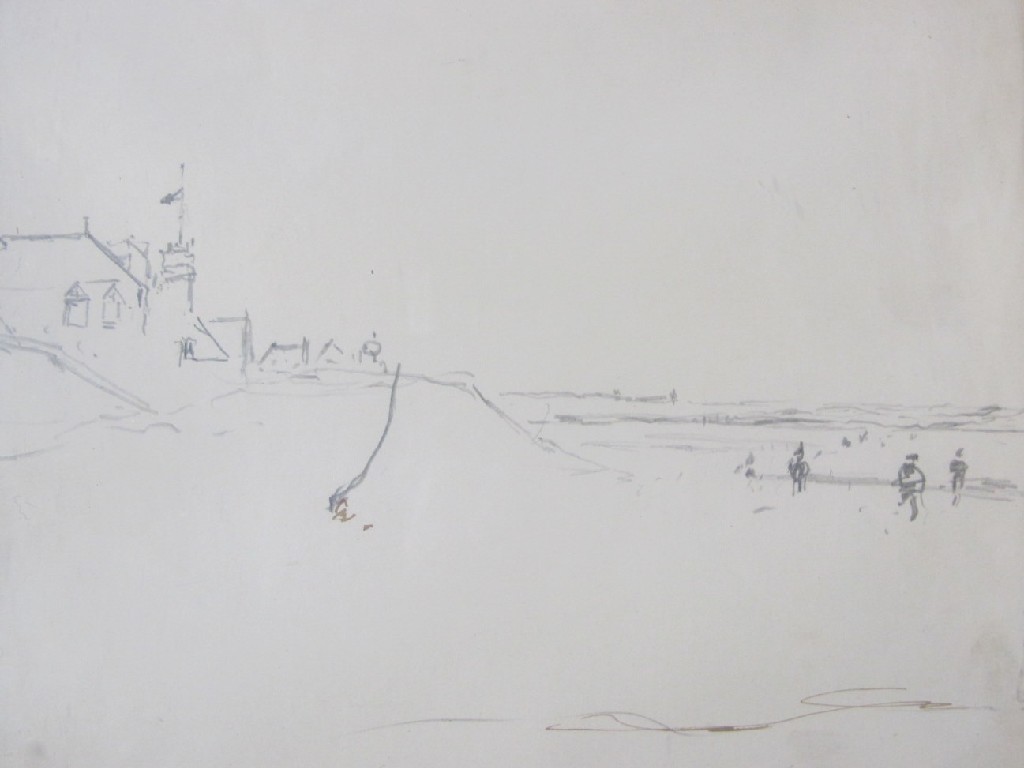 Appraisal: ATTRIBUTED TO JAMES KAY RSA RSW - BEACH SCENE Pencil