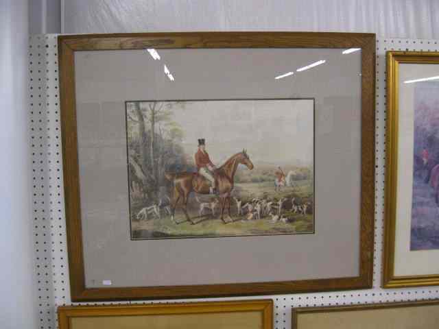 Appraisal: Fox Hunt Print image area '' x '' double matted