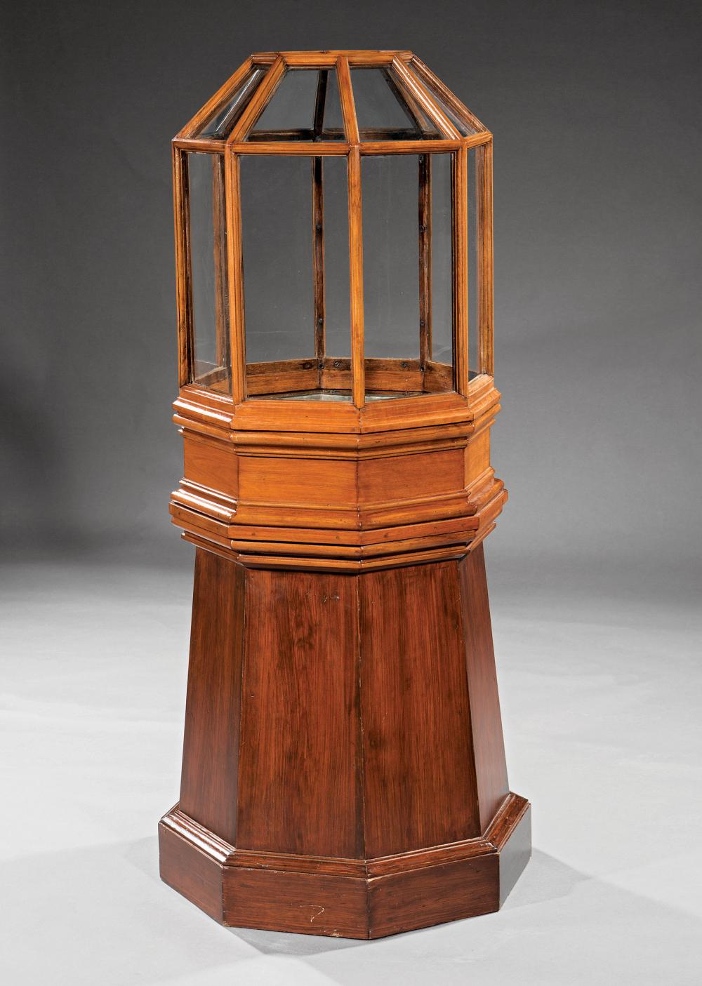 Appraisal: Antique English Mahogany Wardian Case on Stand octagonal form with