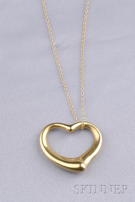 Appraisal: kt Gold Heart Pendant Elsa Peretti Tiffany Co Spain lg