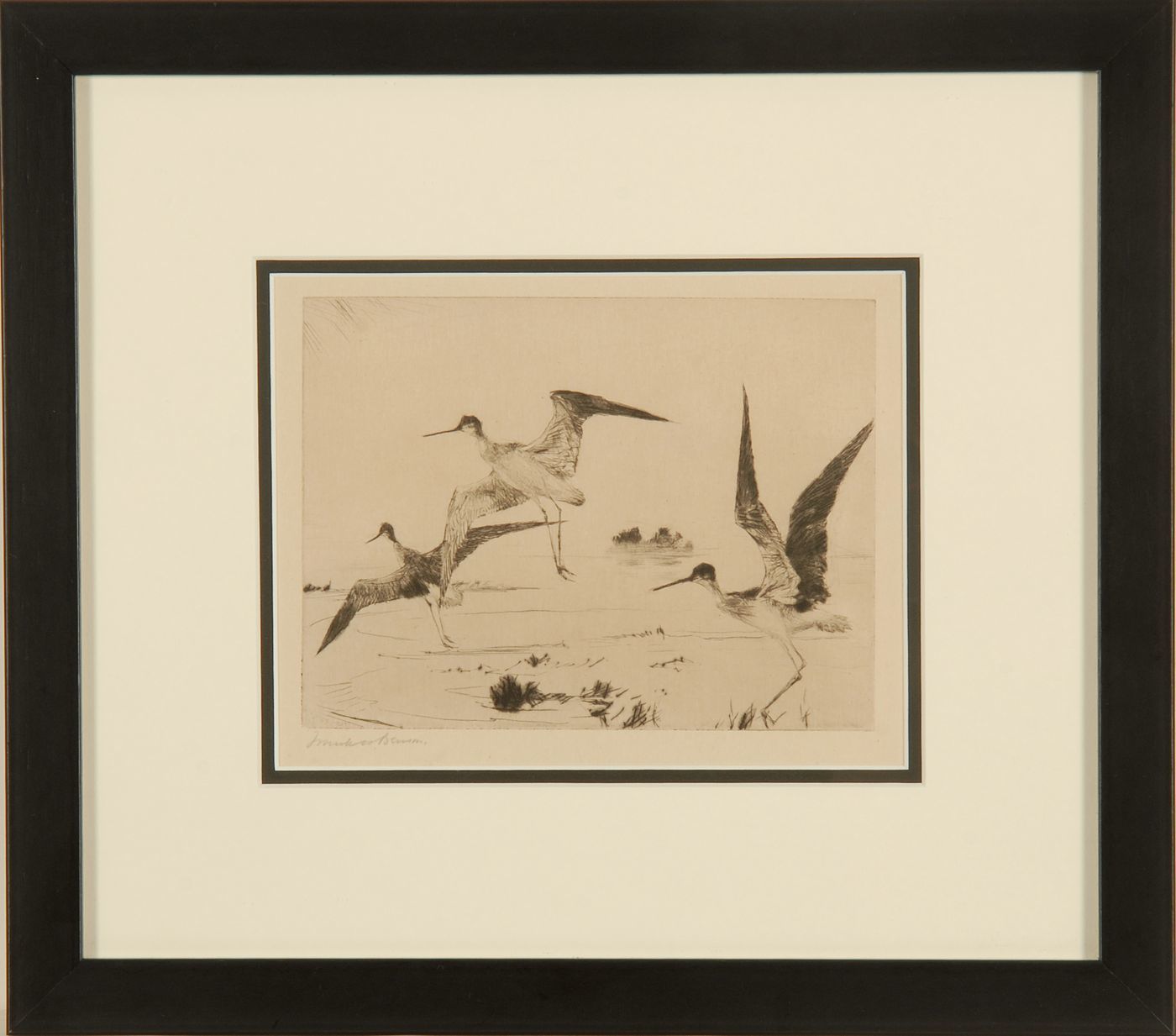 Appraisal: FRANK W BENSONAmerican - Three Yellowlegs Signed in pencil lower