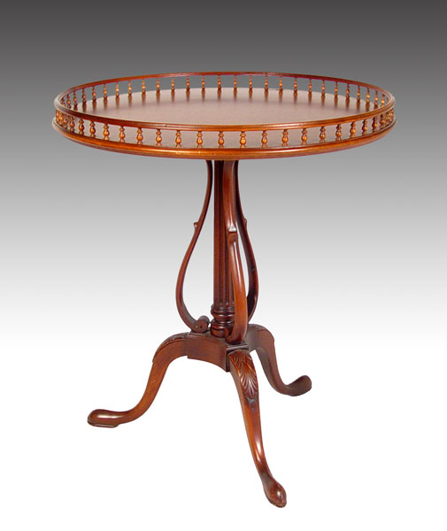 Appraisal: WEIMAN HERITAGE MAHOGANY PARLOR TABLE Round top with gallery delicate