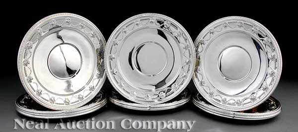 Appraisal: A Set of Twelve Adams-Style Silverplate Service Plates by Reed