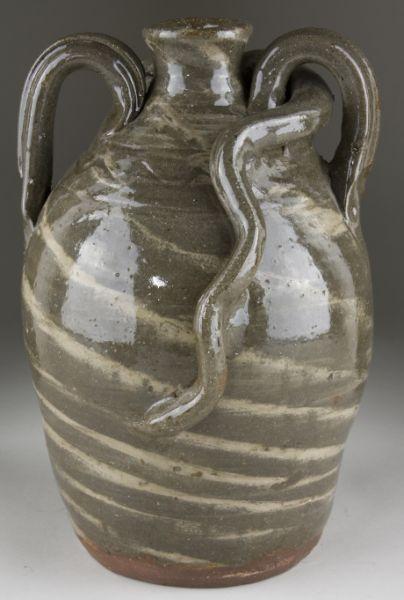 Appraisal: Burlon Craig Swirl Snake Jug double handled form with entwined