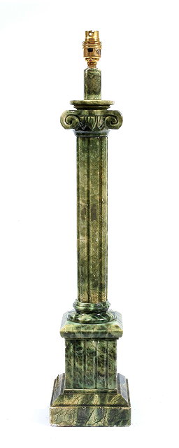 Appraisal: A FAUX MARBLE TABLE LAMP of ionic column form cm