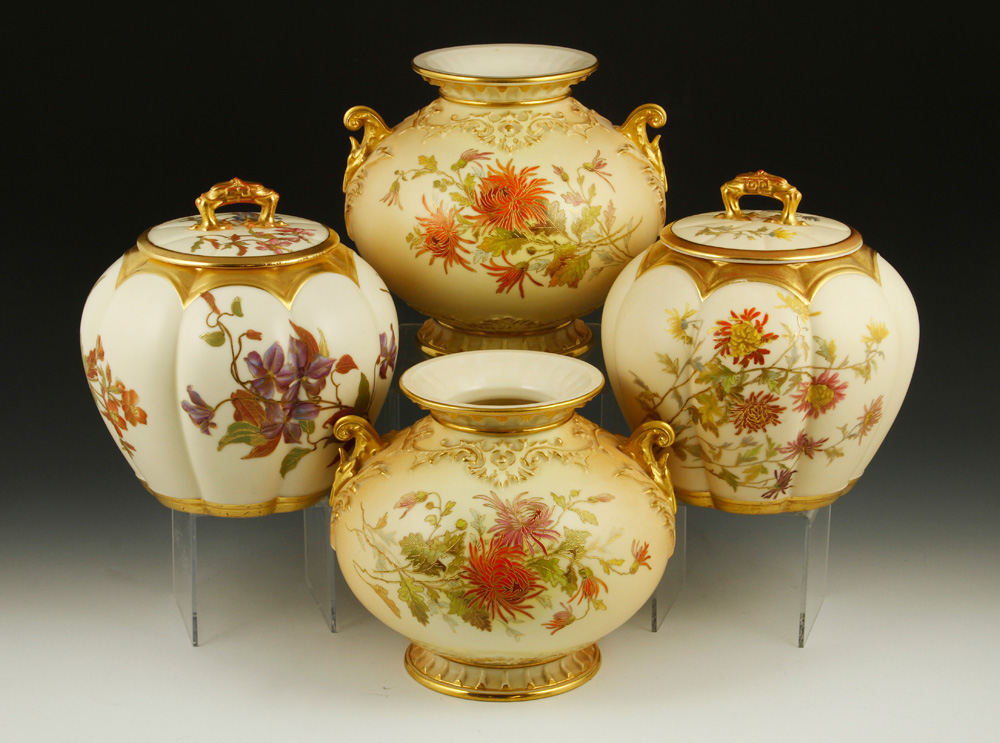 Appraisal: - Collection of Royal Worcester Blush Ivory Items Collection of