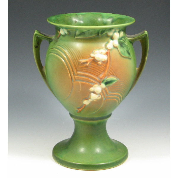 Appraisal: Roseville Snowberry UR- Vase Roseville Snowberry vase in green and