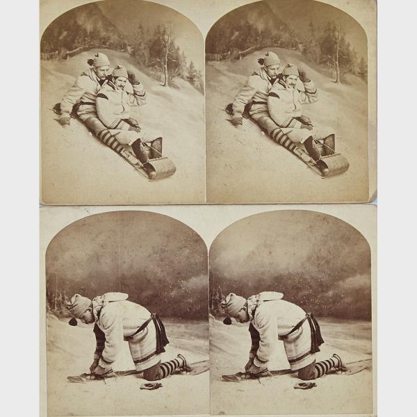 Appraisal: William Notman - SNOWSHOER TYING SHOES MONTREAL QC CIRCA TWO