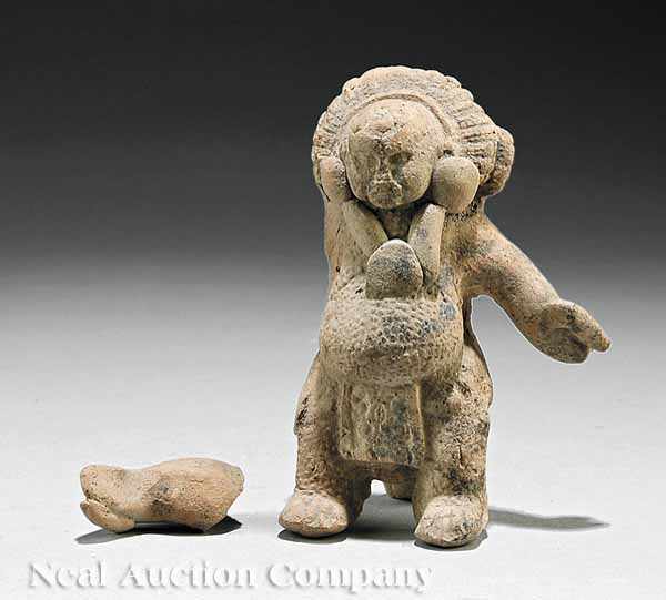 Appraisal: A Maya Pottery Figure of a Fat Man c -