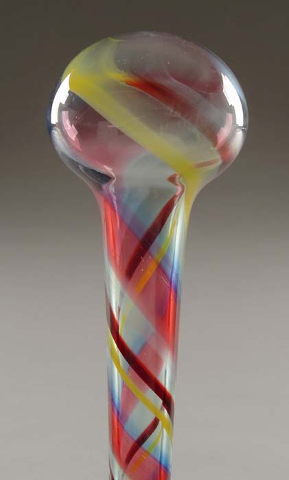 Appraisal: GLASS CANE Very nice glass whimsy cane is hollow blown