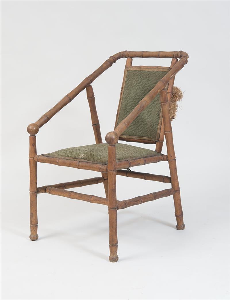 Appraisal: GEORGE HUNZINGER ATTRIBUTION TURNED BIRCH ARMCHAIR Unmarked x x in