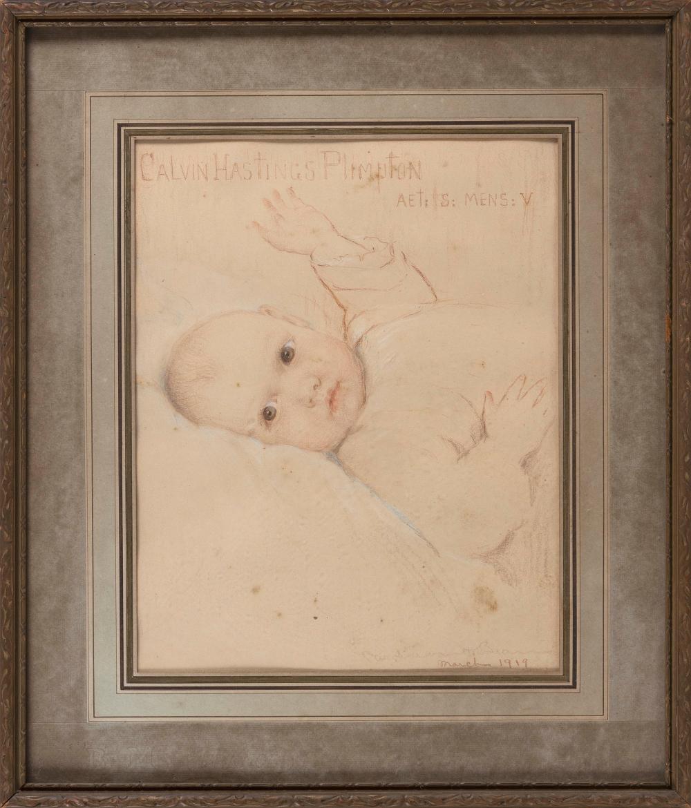 Appraisal: AMERICAN SCHOOL EARLY TH CENTURY PORTRAIT OF A BABY MIXED