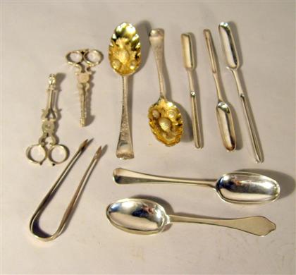 Appraisal: Assorted Georgian sterling silver flatware various dates and makers Comprising