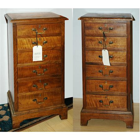 Appraisal: Pair of George III Style Mahogany Miniature Tall Chests of