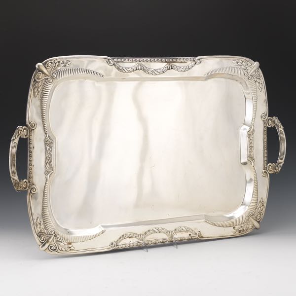 Appraisal: AUSTRO-HUNGARIAN JUGENDSTIL TRAY x Jugendstil silver Vienna maker's mark KJ