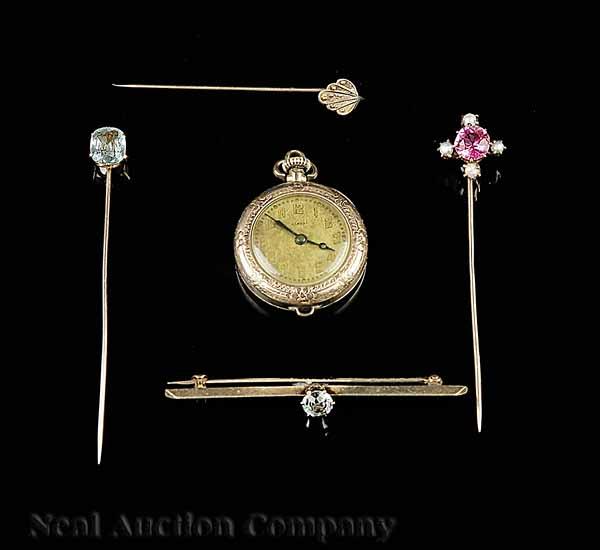 Appraisal: A Group of Antique Gold and Gemstone Jewelry including an