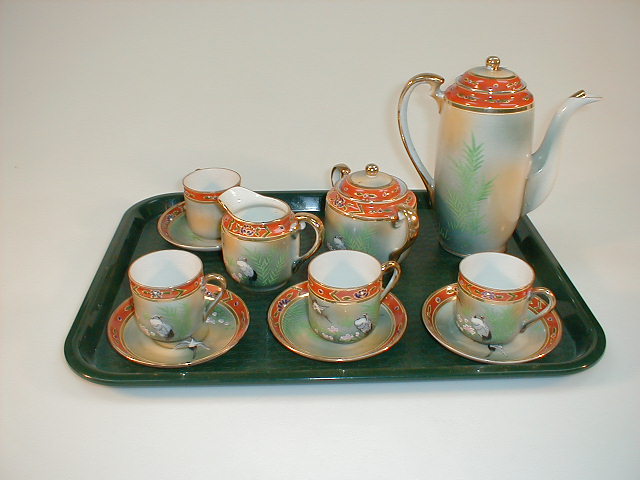 Appraisal: A Japanese eggshell coffee set