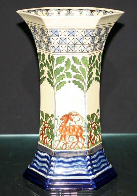 Appraisal: A Royal Doulton hexagonal vase with everted lip and spreading