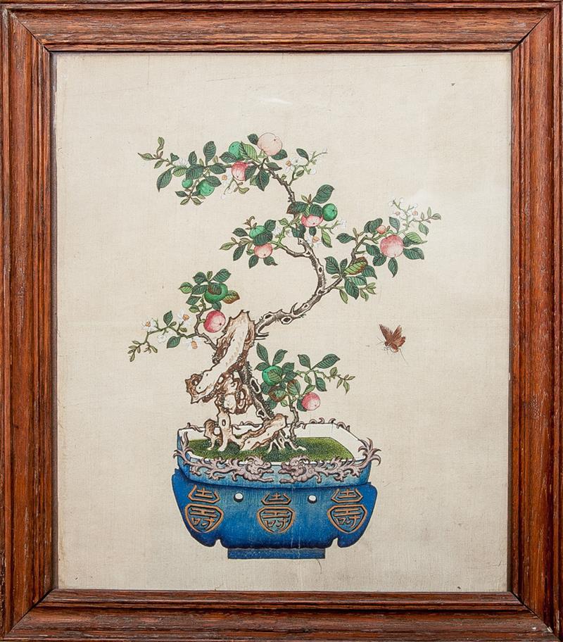 Appraisal: Chinese School Two Fruit Trees Two watercolors on linen x