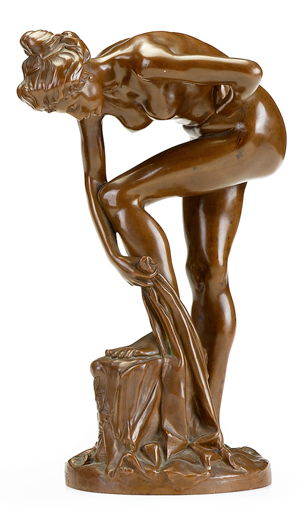 Appraisal: Hans Schaefer German b after the bath Bronze medium brown