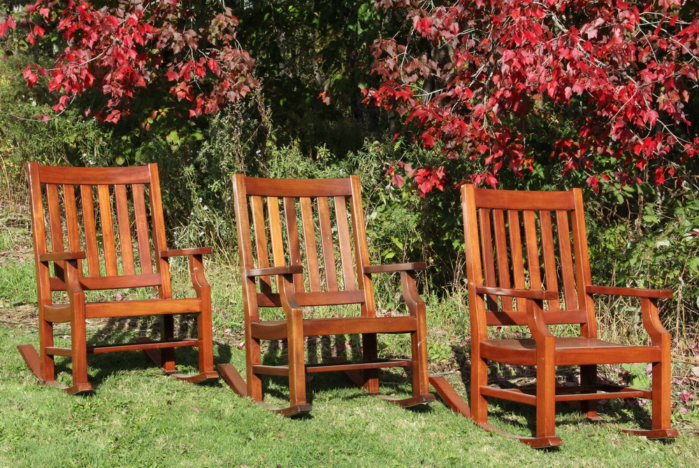 Appraisal: WEATHEREND PATIO ROCKERS - Fine Quality Contemporary Designer Outdoor Mahogany