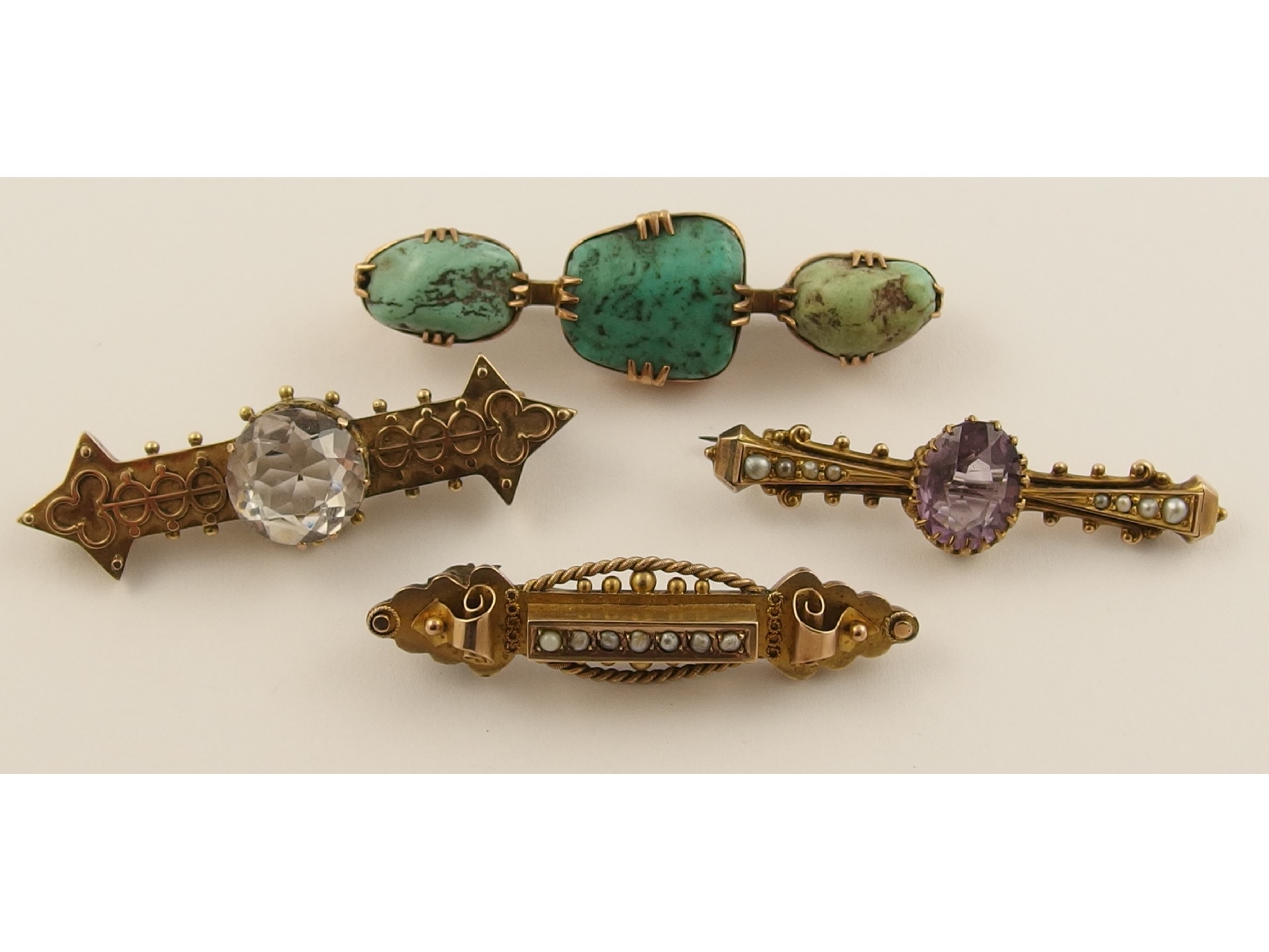 Appraisal: A collection of vintage broochesa ct Arts Crafts brooch set