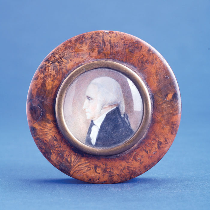 Appraisal: RARE SNUFF BOX WITH MINIATURE PORTRAIT OF GEORGE WASHINGTON AFTER