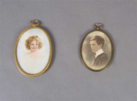 Appraisal: A Group of Two Portrait Miniatures Height of first overall