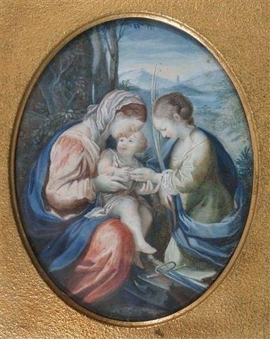 Appraisal: AFTER CORREGGIO - The mystical marriage of St Catherine gouaches