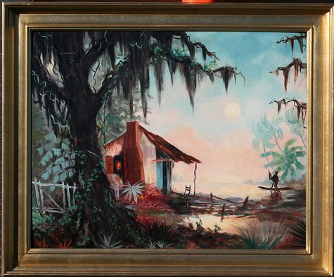 Appraisal: HENRY William American th C Dockside Swamp Shack OIL Board