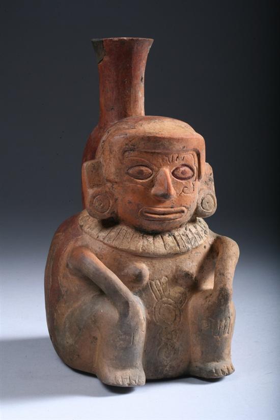 Appraisal: MOCHICA POTTERY EFFIGY VESSEL - A D Peru - in