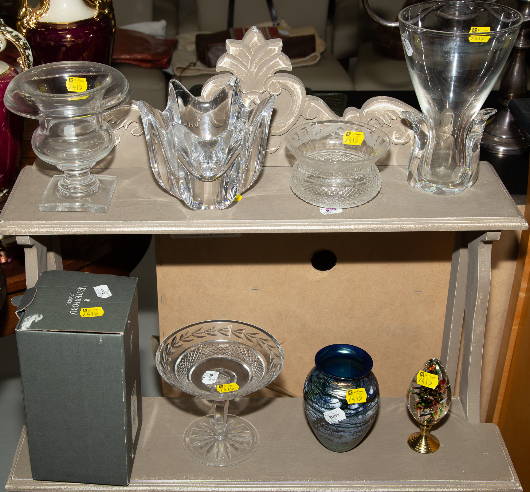 Appraisal: ASSORTED CUT GLASS ART GLASS Includes Waterford Orrefors a Stuart