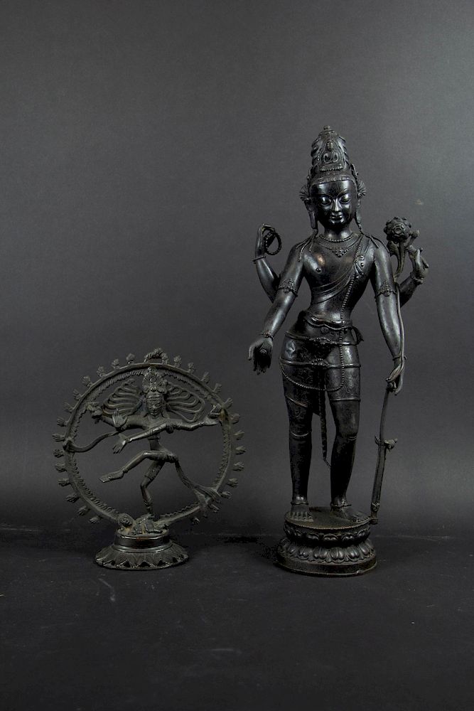 Appraisal: An Indian Bronze Figure of Avalokitesvara together with a modern