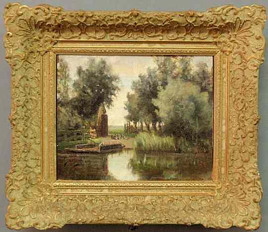 Appraisal: de Bock Theophile Dutch - oil on canvas laid on