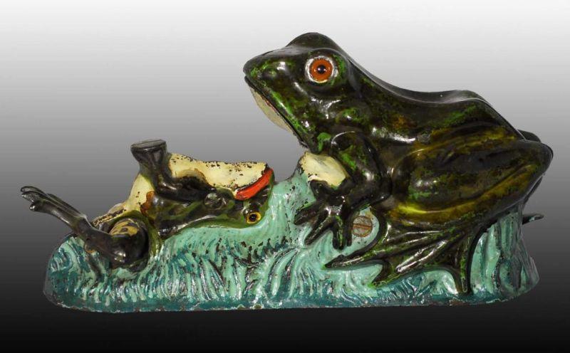 Appraisal: Cast Iron Two Frogs Mechanical Bank Description Manufactured by J