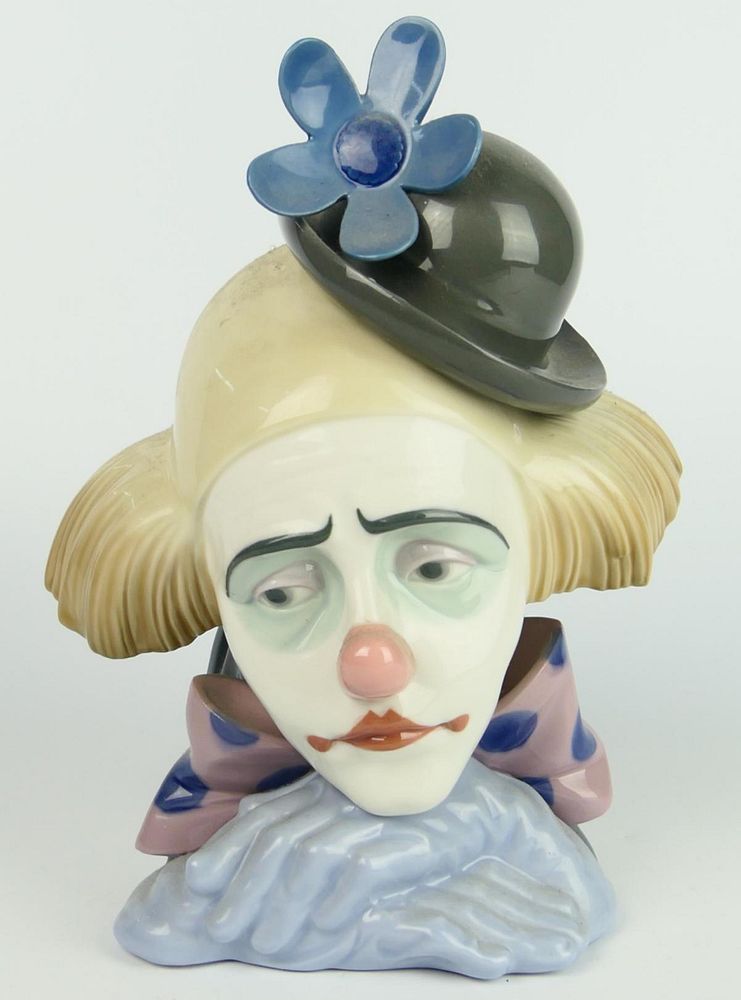 Appraisal: LARGE LLADRO CLOWN HEAD In gloss Condition All lots are